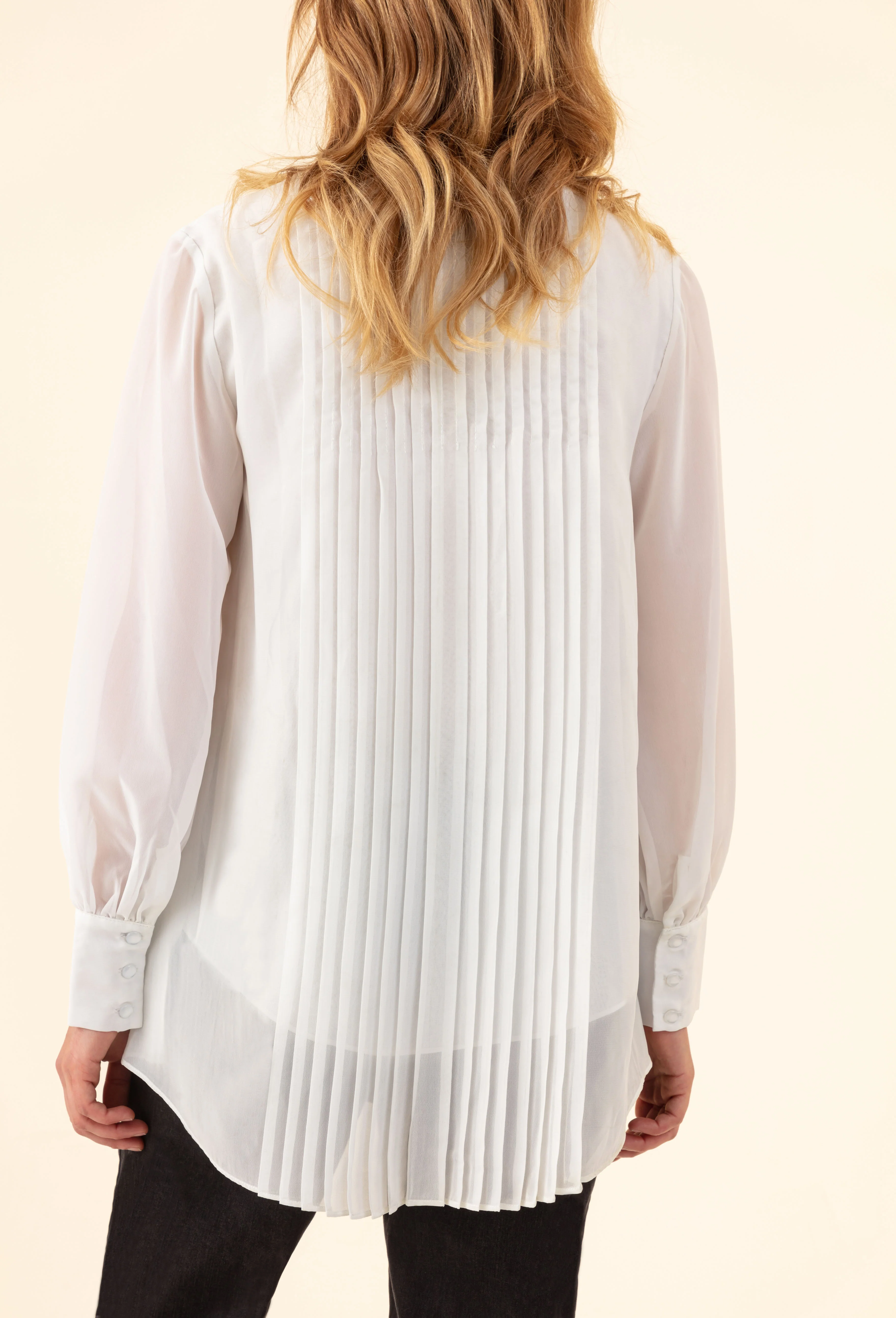 Blouse plissée Bobby blanche - Image 3