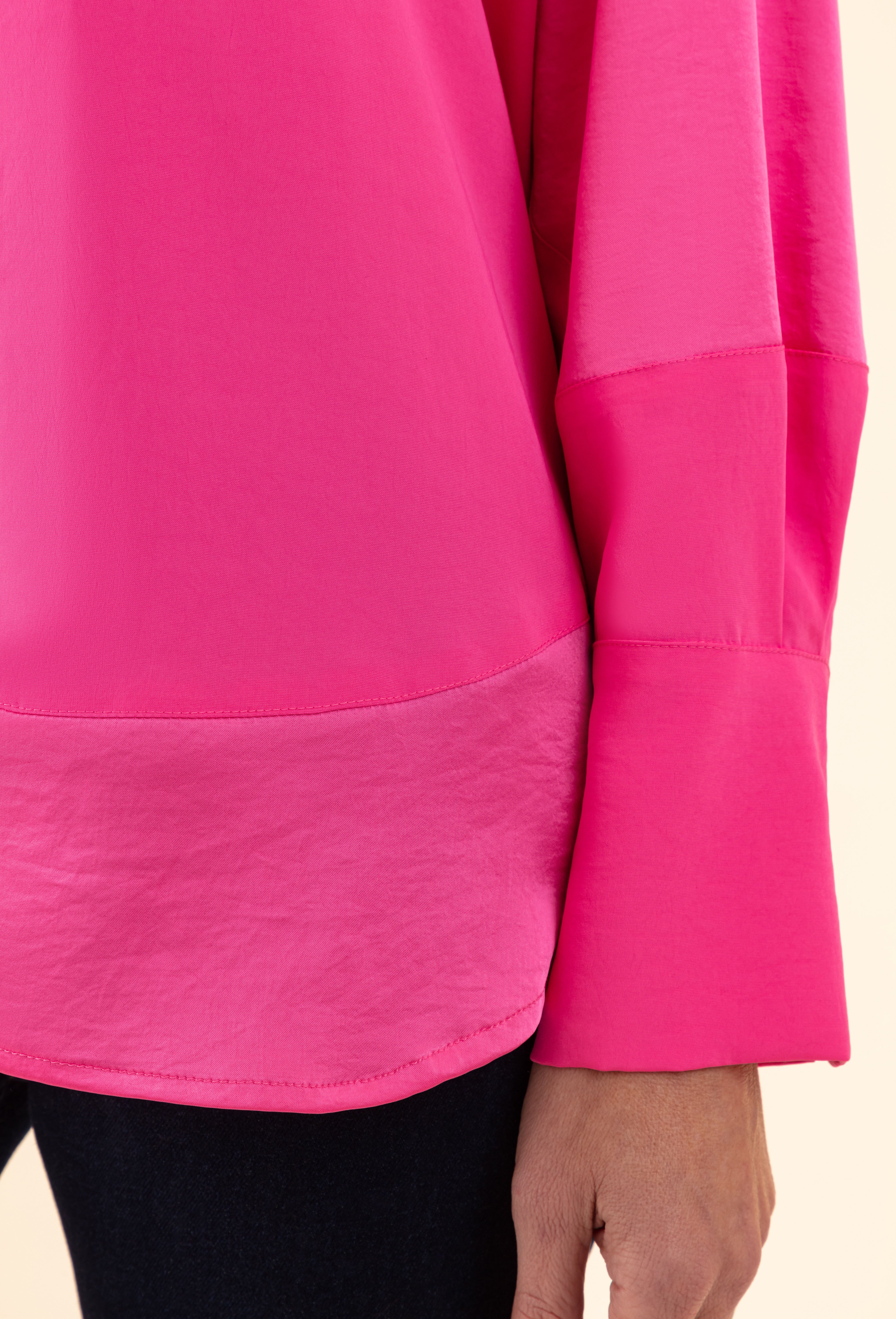 Chemise bi-matière Bettyna fuchsia - Image 3