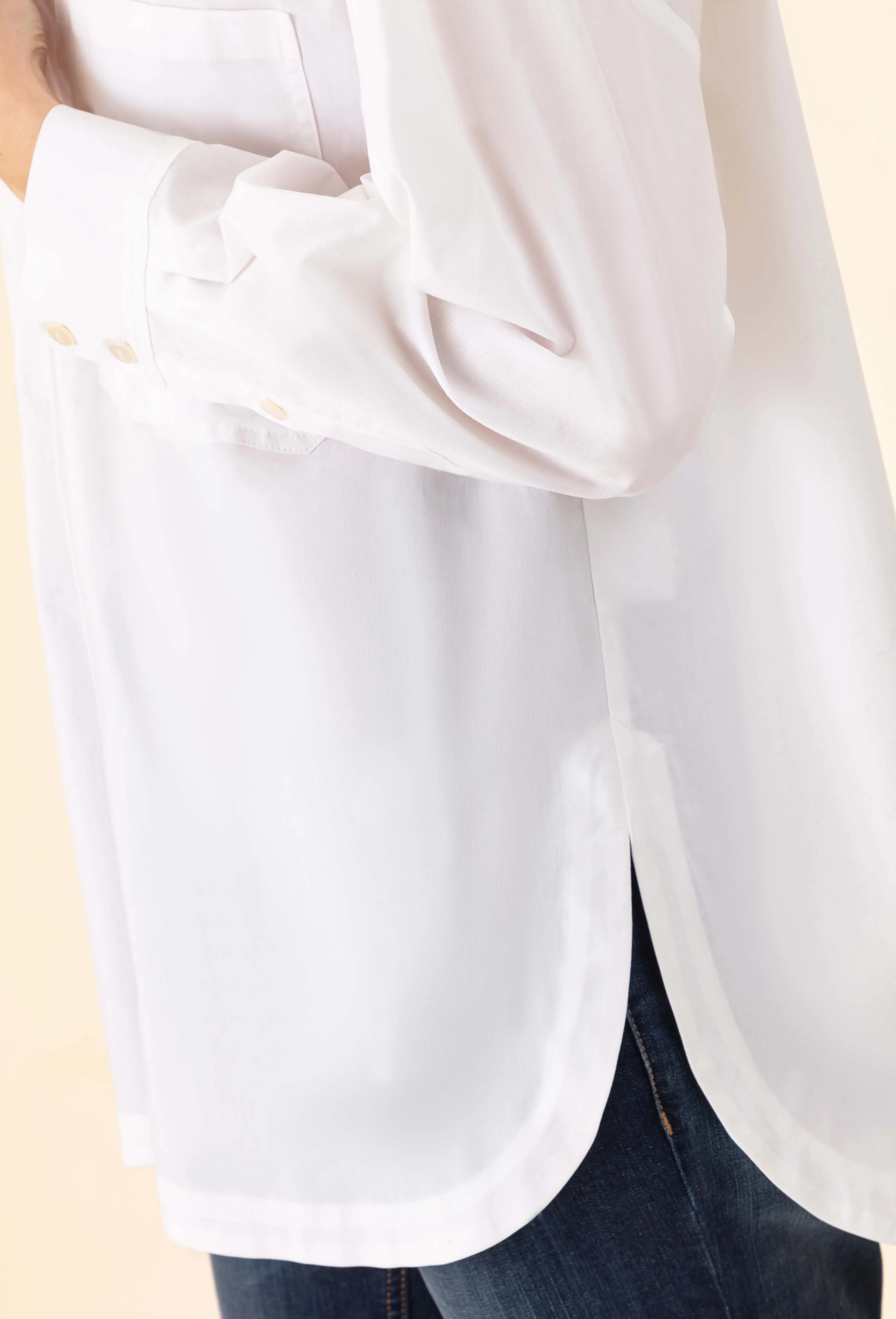 Chemise oversize Norse en popeline blanche - Image 3