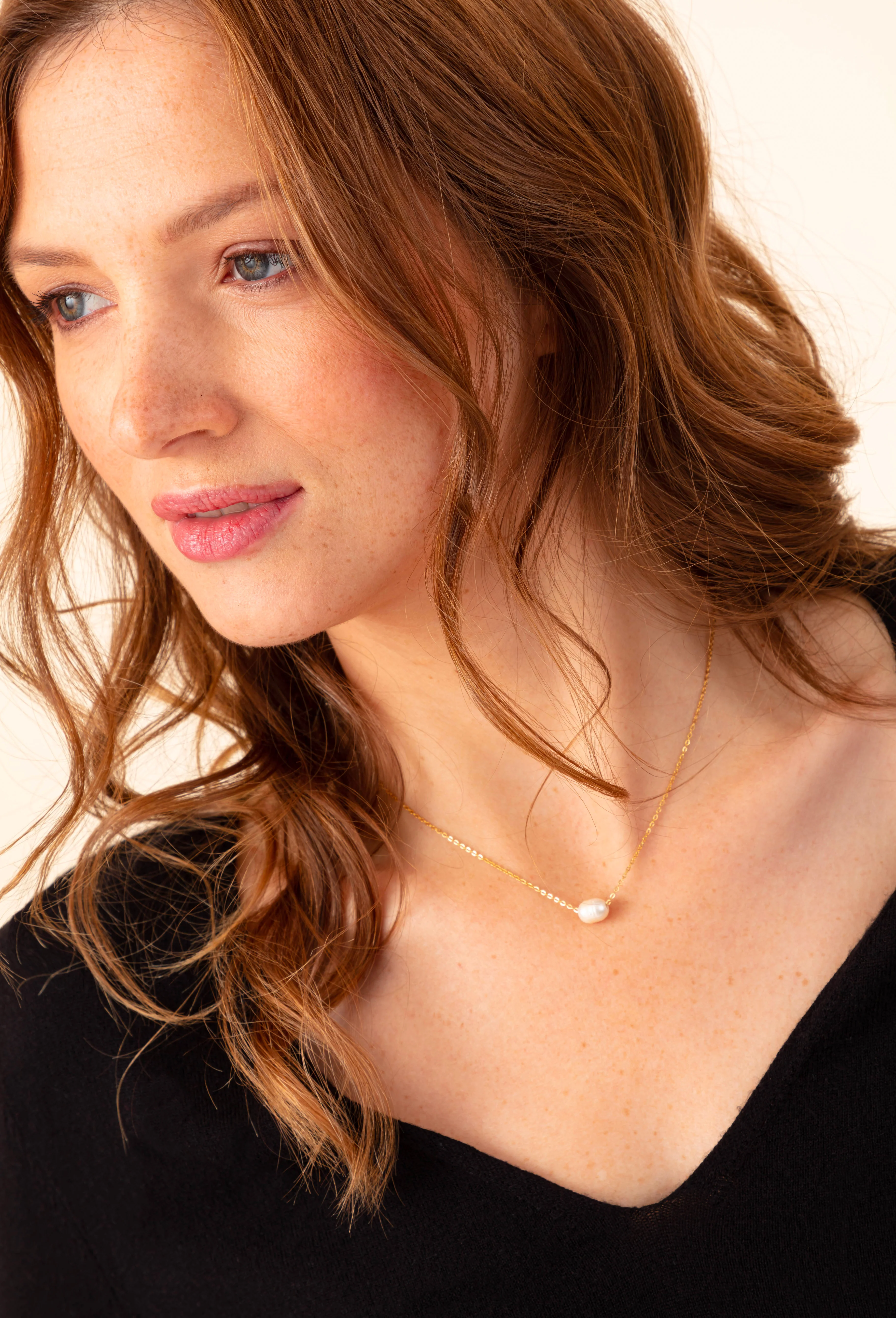 Collier chaine 1 perle Sirocco - Image 3