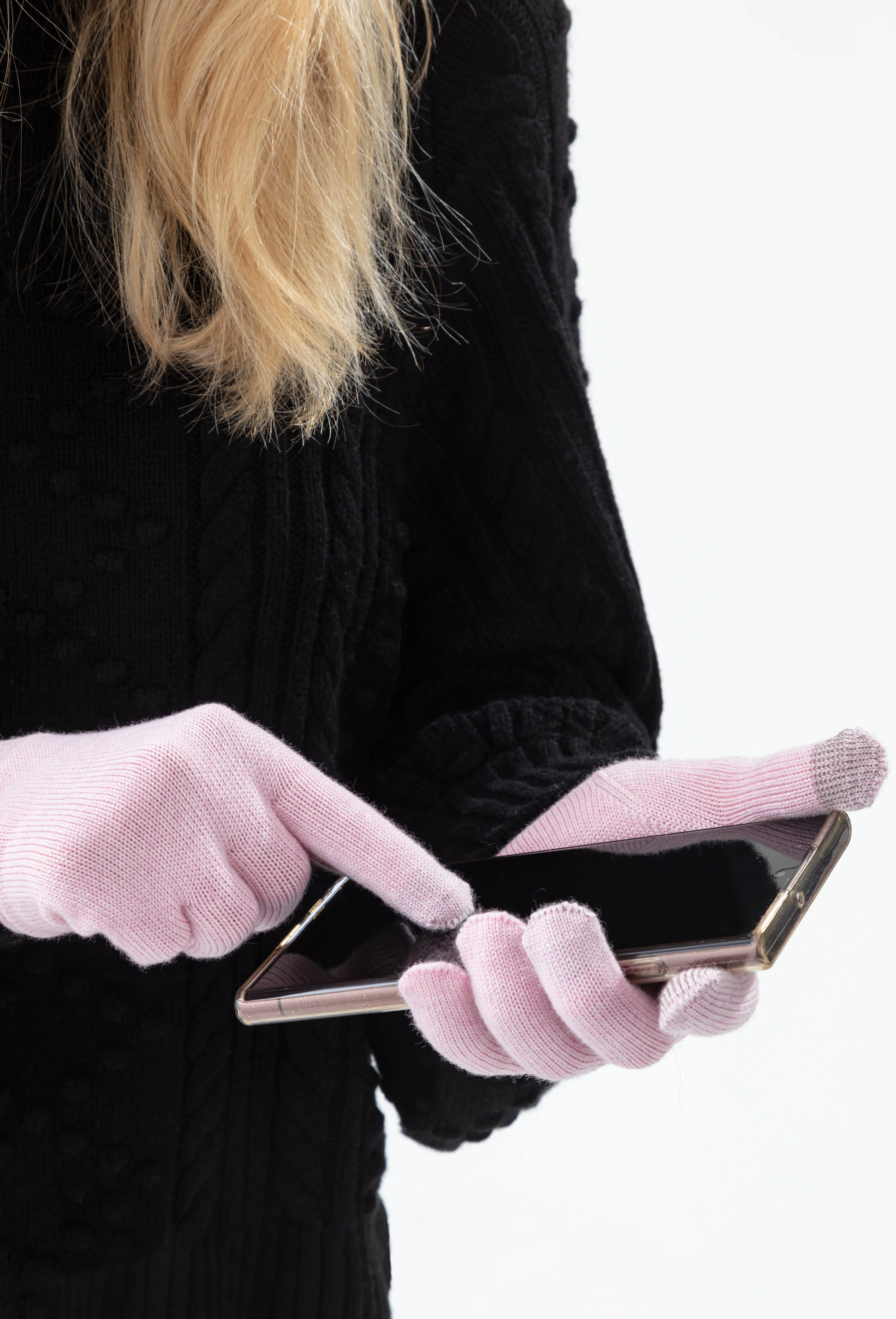 Gants Tactiles Pia rose poudre - Image 2