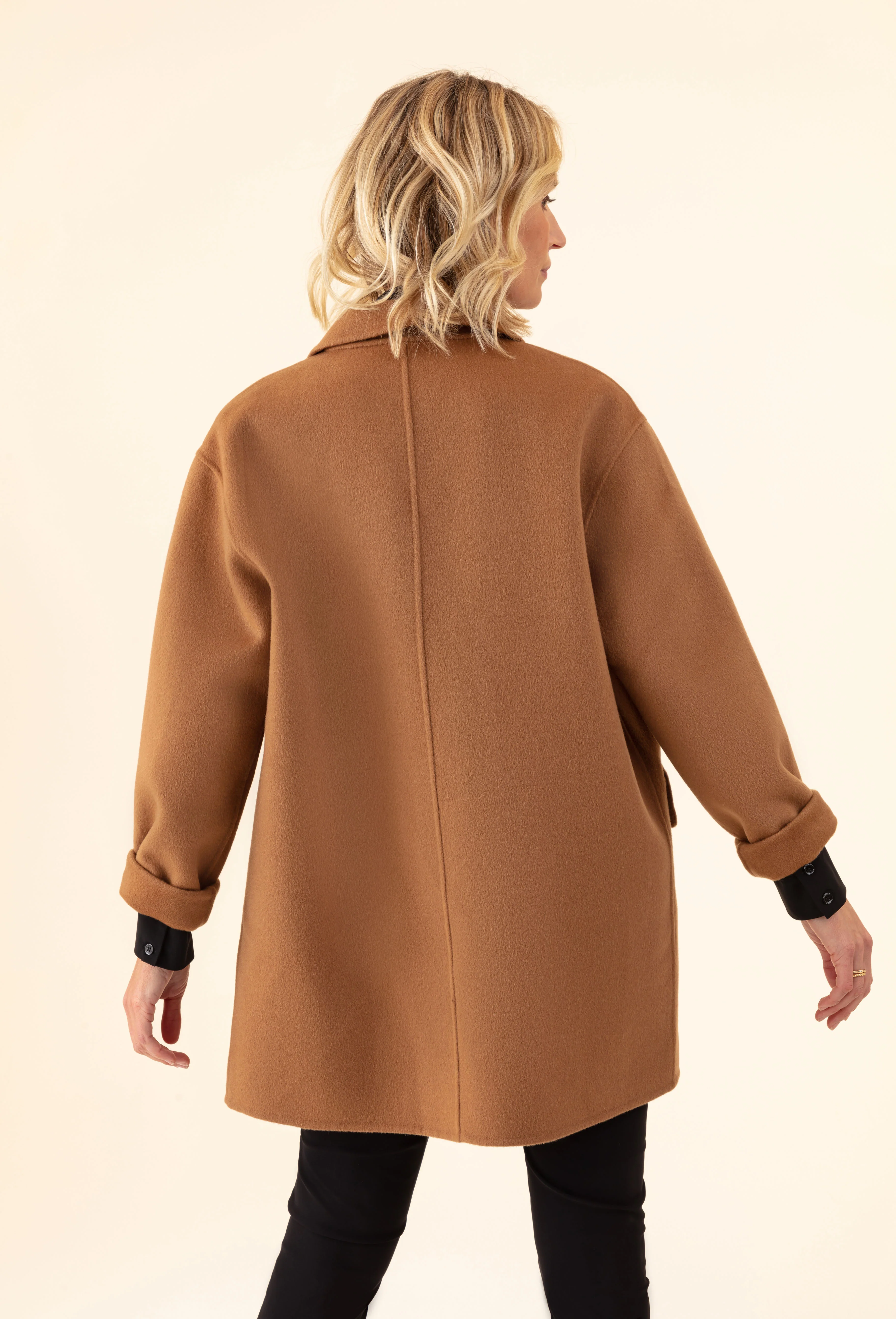 Manteau double face Amalia camel 100% laine - Image 2