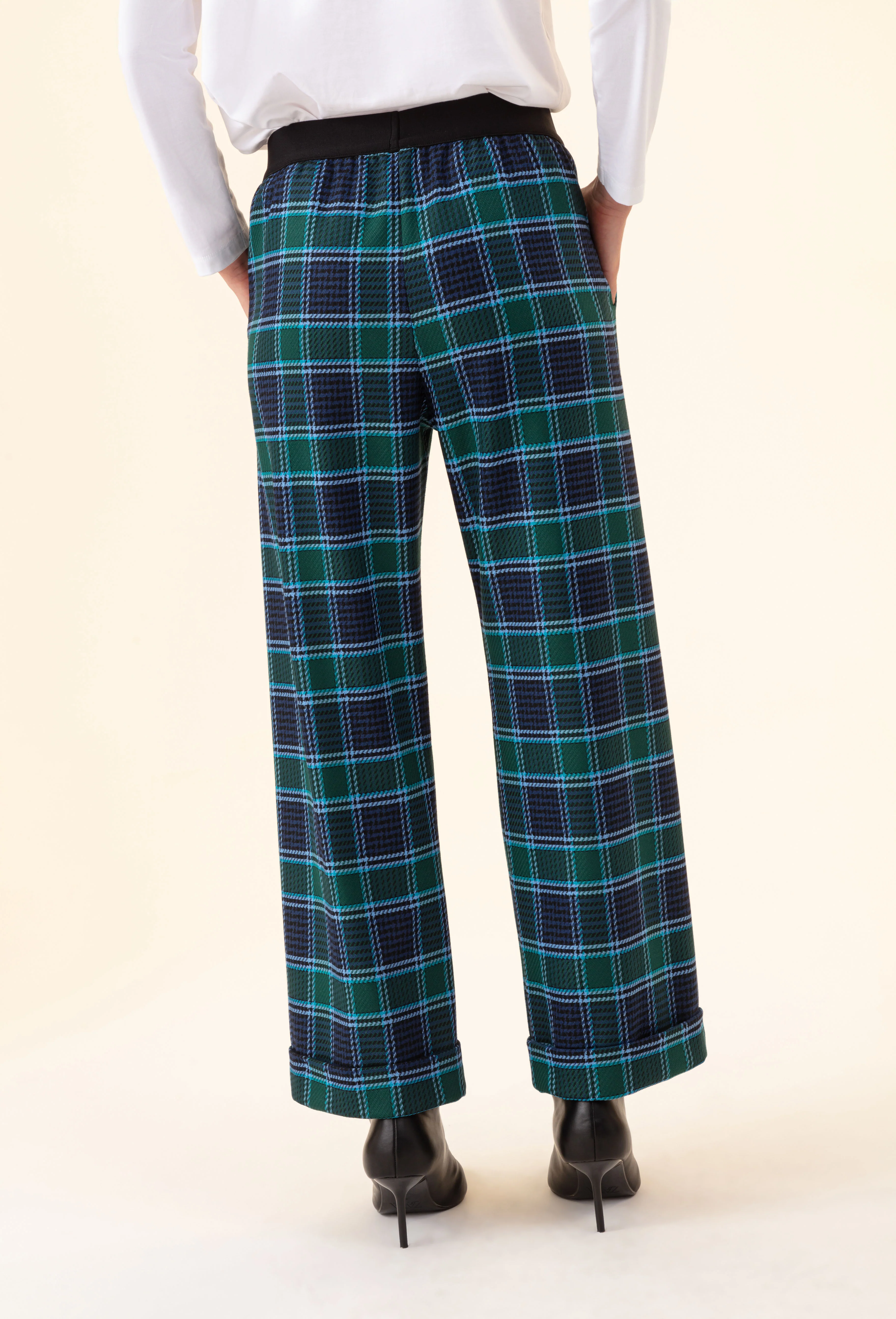 Pantalon large Axel imprimé tartan bleu - Image 3