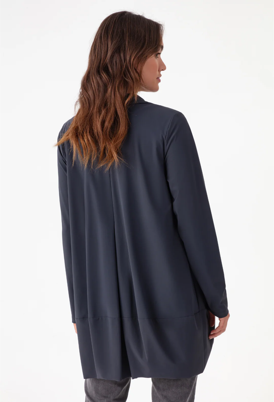 Veste mi-longue Selena grise en jersey technique - Image 4